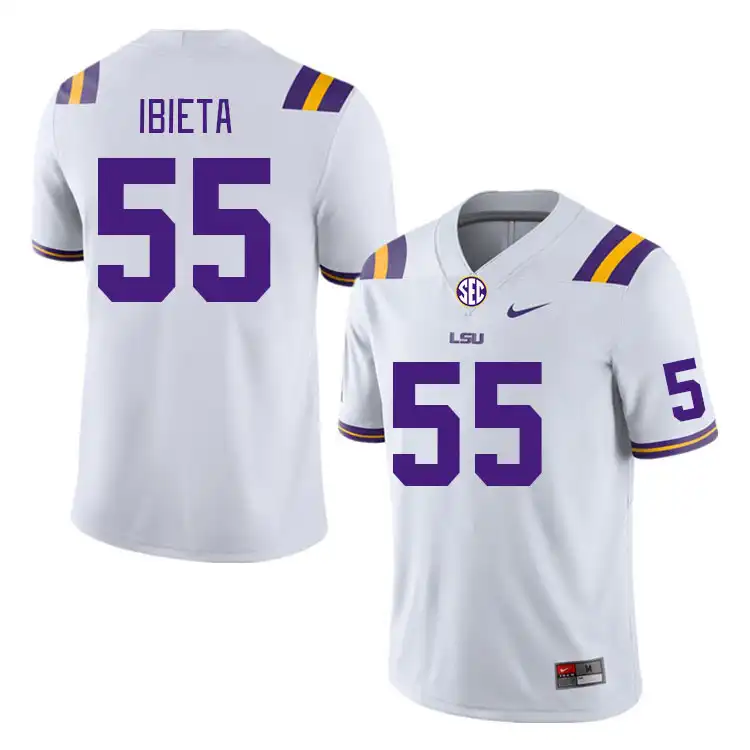 Men's LSU Tigers Jake Ibieta #55 White NCAA Football Jersey